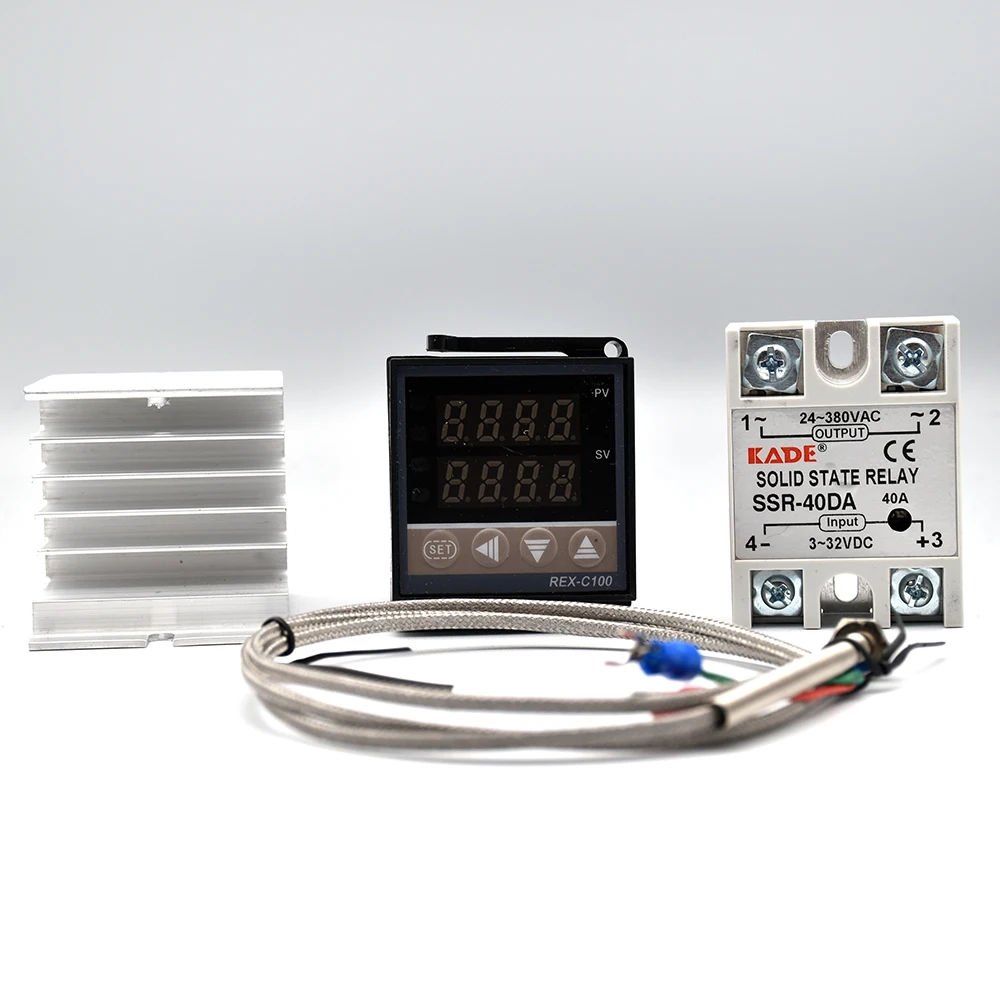 Цифровой ПИД-регулятор температуры REX-C100 REX C100 термостат + реле 40DA SSR 1 м Зонд