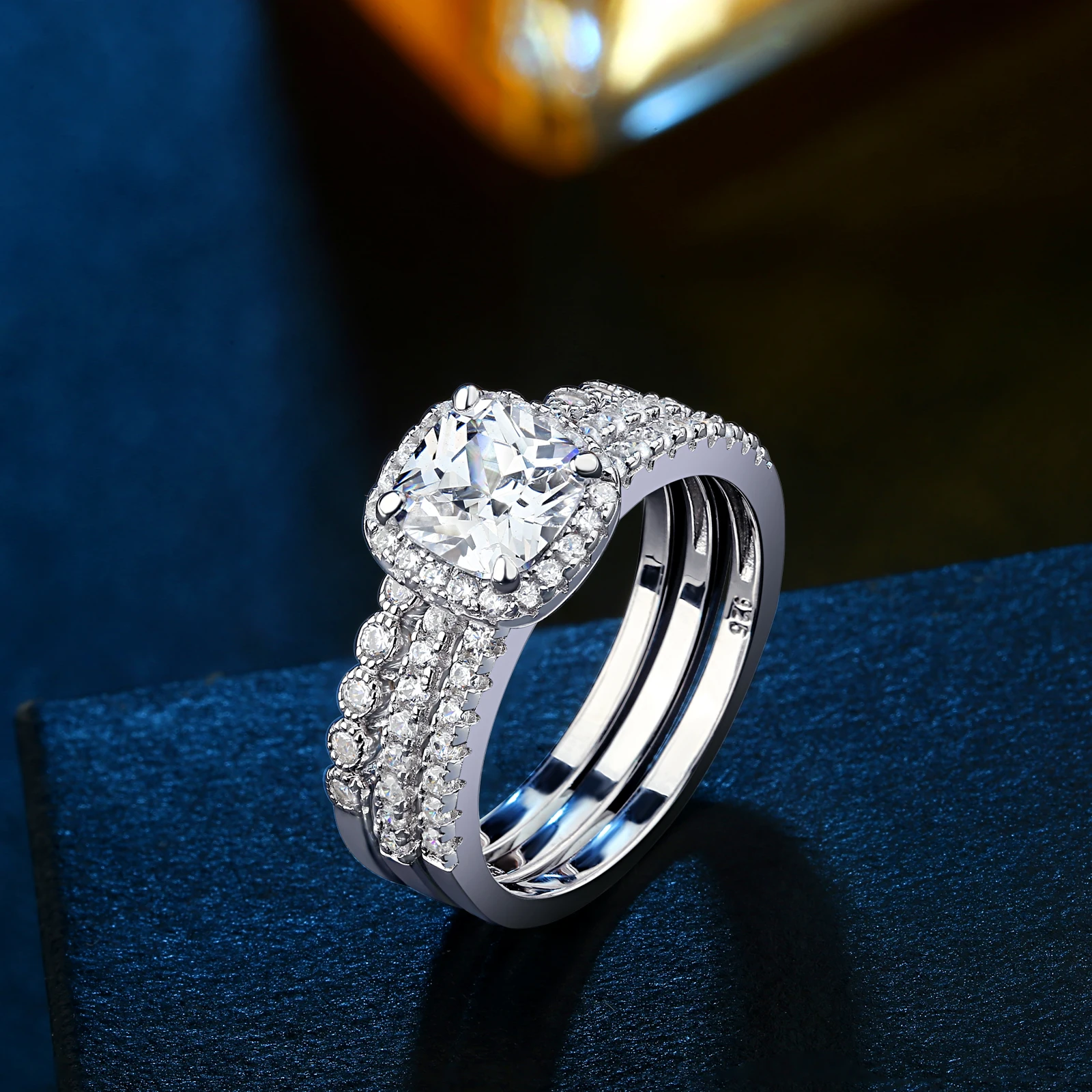 Женский браслет для помолвки Newshe набор из 3 предметов серебра и натуральной 925