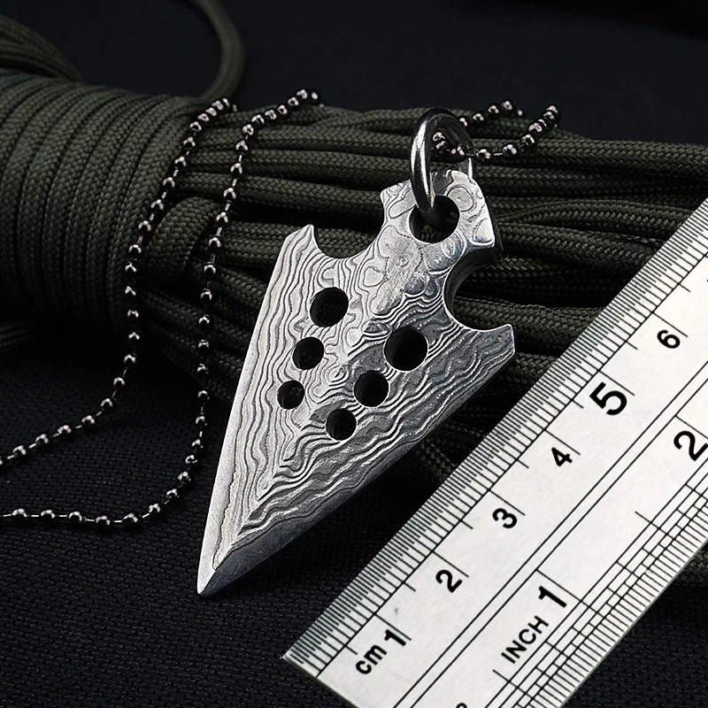 JSSQ подвеска из дамасской стали с орнаментом Ромб 67 слоев дамасский нож для