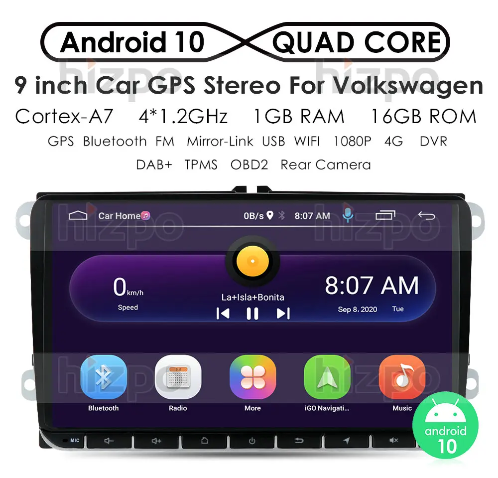 Автомобильная аудиосистема 9 &quotAndroid 10 2din для VW POLO GOLF 5 6 PASSAT B6 CC JETTA TIGUAN TOURAN EOS SHARAN