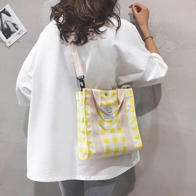 Youda оригинальная модная клетчатая тканевая женская сумка на плечо Большая