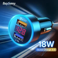 36w usb car charger quick charge qc4 0 qc3 0 pd 2 4a fast car type c usb charger for iphone 11 xiaomi led display mobile phone