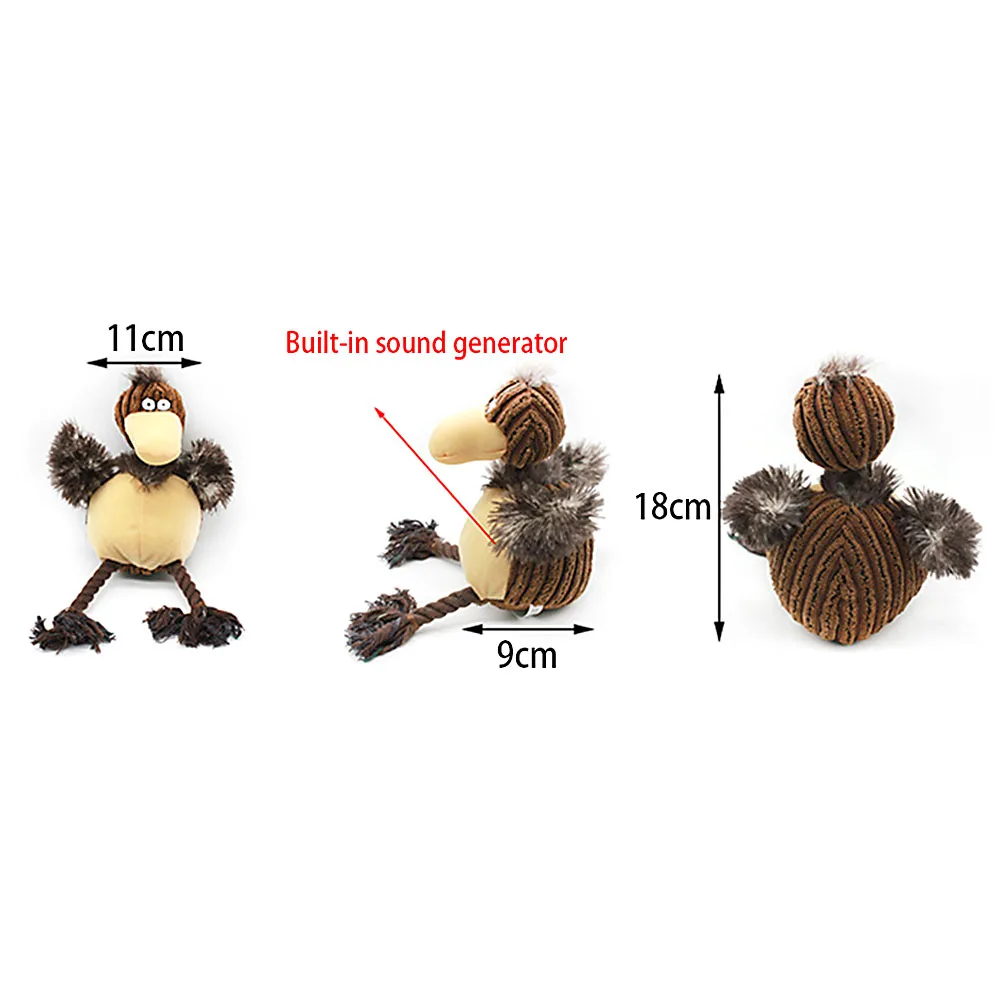 Squeaky Fun Dogs Animal Shape Toys Gift Set Honking Squirrel for Chew Squeaker Dog Red Bird Teeth Cleaning | Дом и сад
