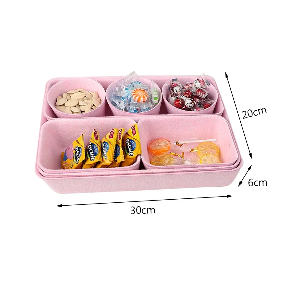 

8Pcs/Set Felt Sundries Storage Tray Multi-purpose Desktop Storage Box Home Office Trays Storage Bins for Desktop Storage Baskets