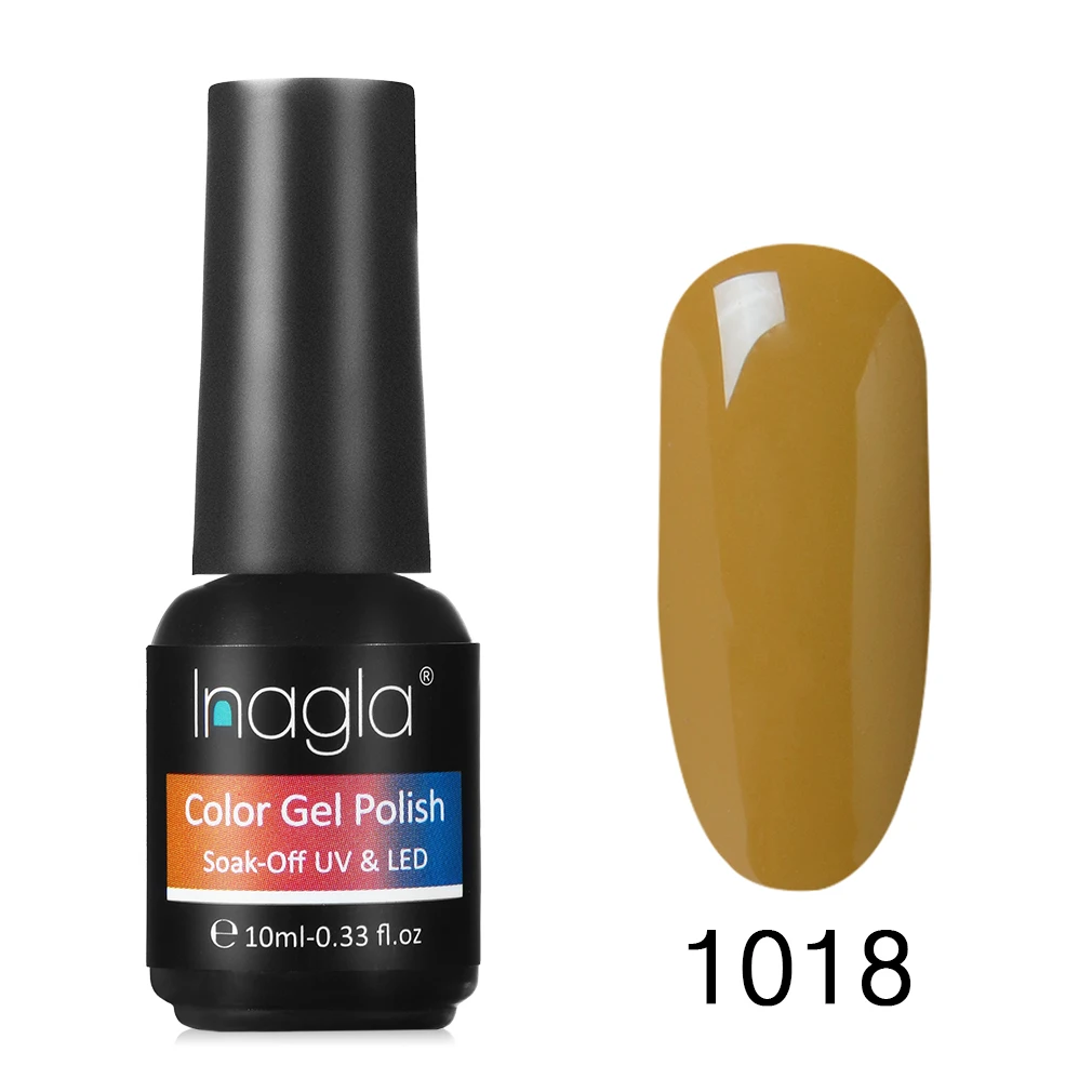 Inagla дизайн ногтей 10 мл французский белый гель-краска Кристалл лак для нейл-арта замачиваемый классический чистый цвет УФ светодиодный Гель-лак для ногтей - Цвет: 1018