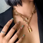 Ожерелье женское многослойное с золотистым замком, серебристого цвета