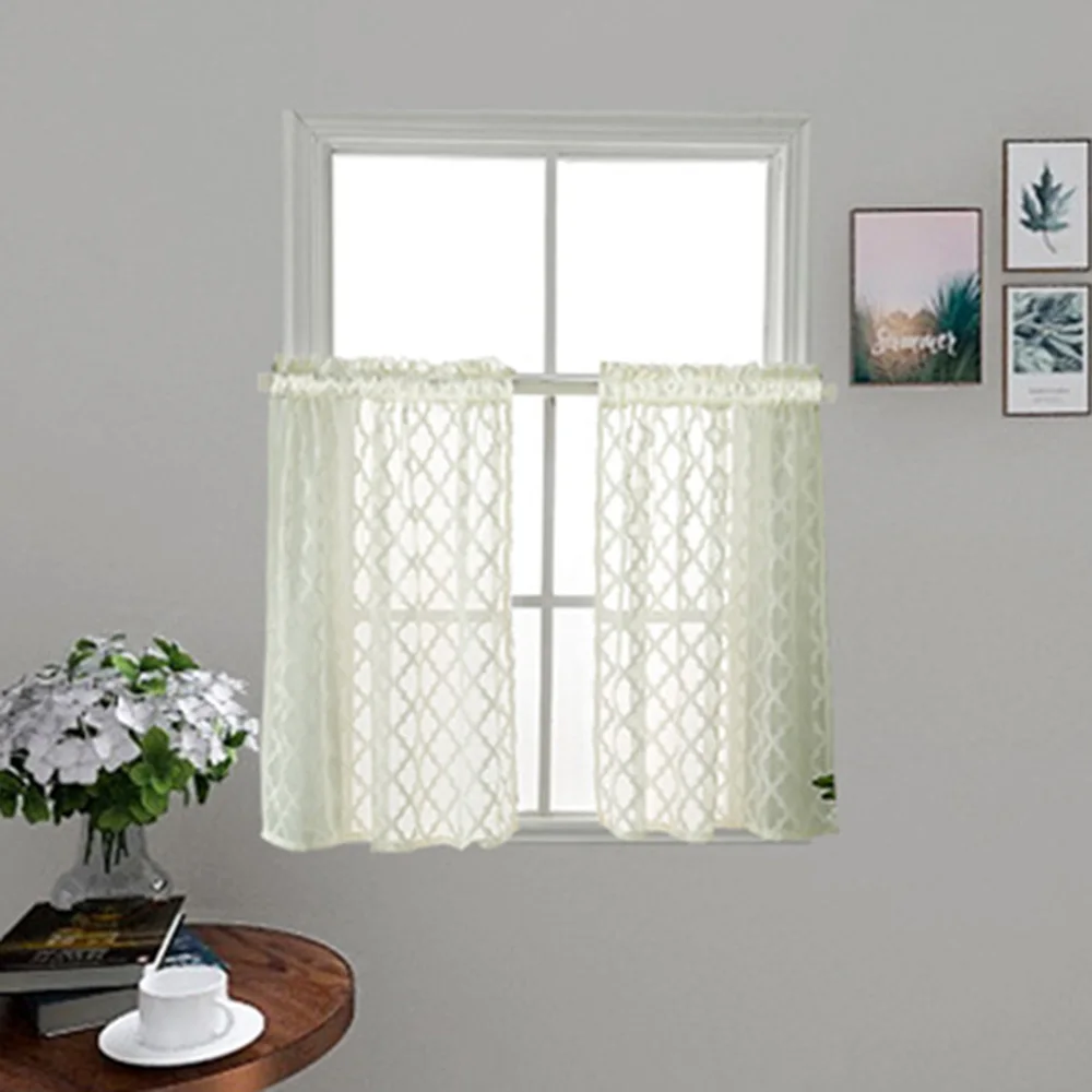 Один кусок кружева кофе короткие занавески s кухонный шкаф книжная полка