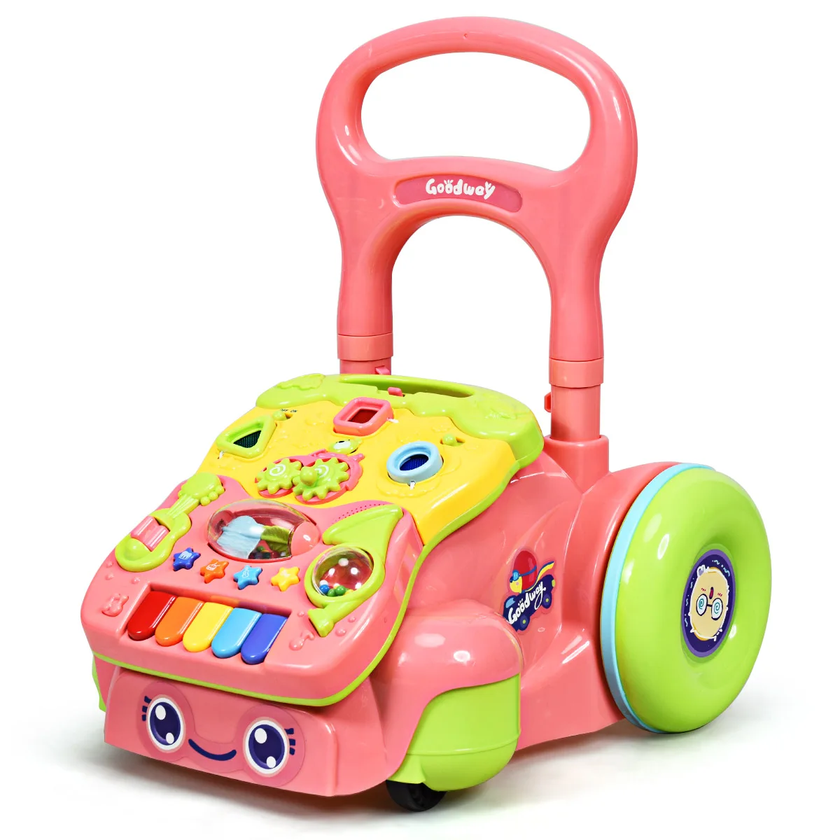 Baby Sit-to-Stand Learning Walker Toddler Kids Musical Toy w/ LED Light Pink