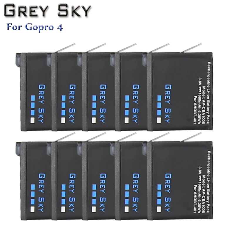 10 battery AHDBT-401+ lcd USB двойное зарядное устройство для Gopro Hero 4 батареи Go Pro Hero4 bateria AHDBT 401 аксессуары для экшн-камеры - Цвет: 10 battery