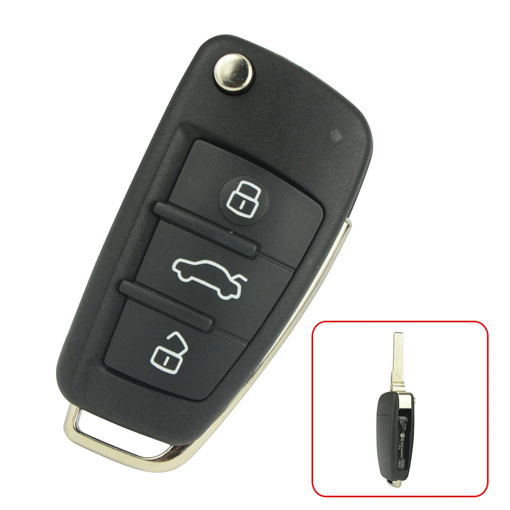 Дистанционный ключ Remtekey 8P0837220D 8P0 837 220 D 3 кнопки 434Mhz HU66 blade для Audi A3 TT|Охранная