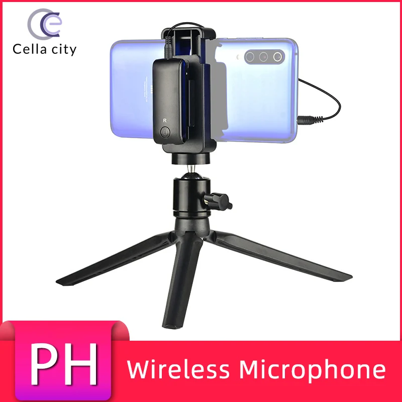 

CELLA CITY Bluetooth Wireless Microphone 2.4G Mini Camera Mobile Phone Vlog Interview Noise Reduction Lavalier Recording Mic