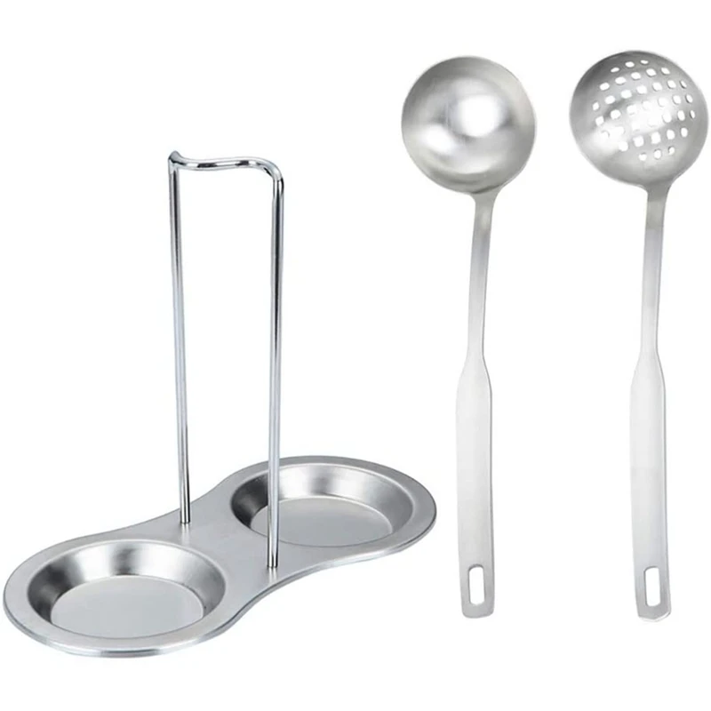 

Stainless Steel Soup Spoon Holder Hot Pot Soup Spoon Soup Colander Detachable Spoon Holder Kitchen Tableware
