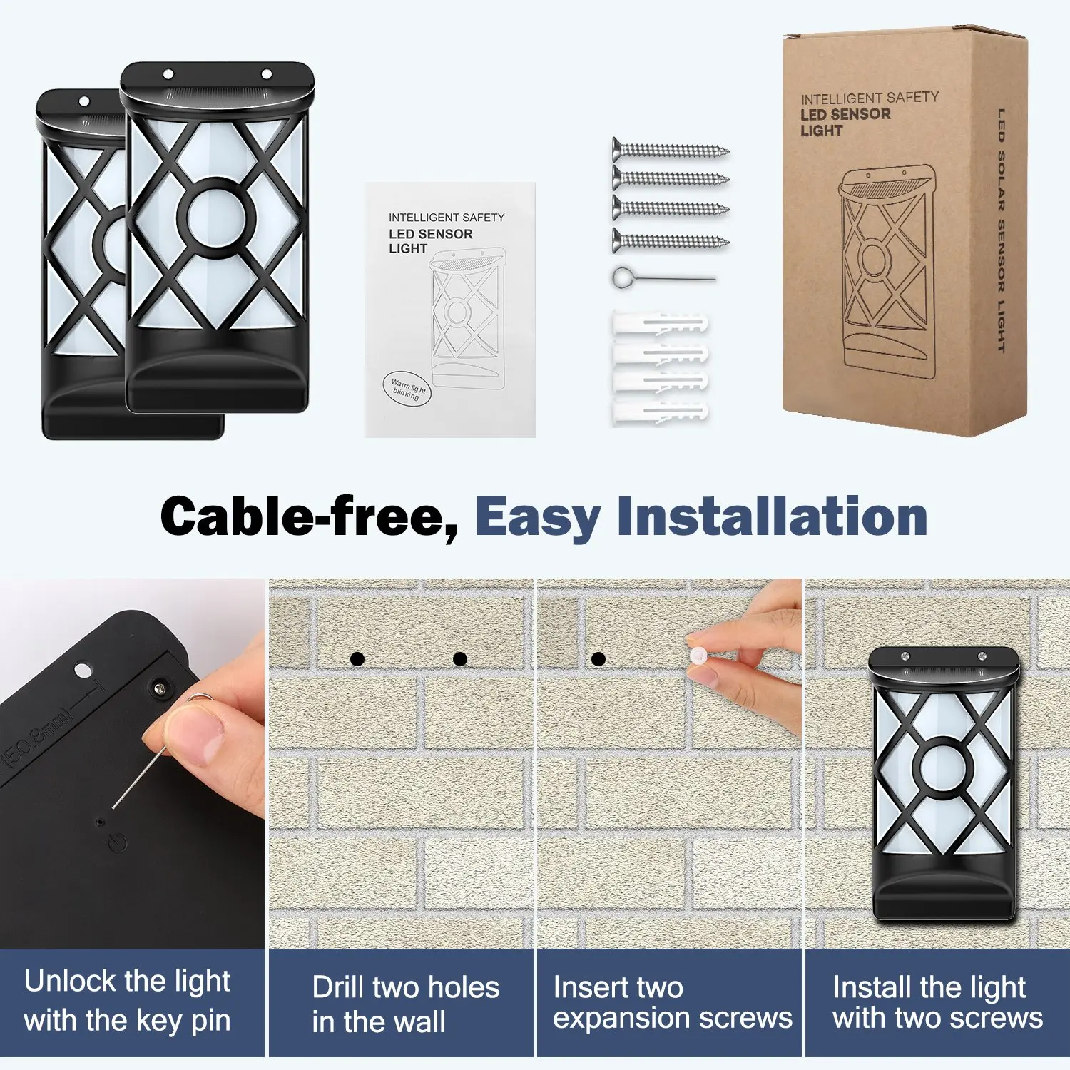 IP65 Солнечный пожарный светильник с эффектом пламени настенный фонарь