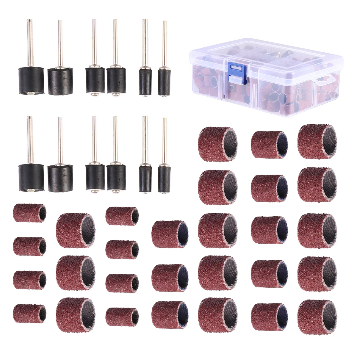 

252pcs Sanding Bands Drum Sleeve Grit Mandrel Rotary Tool Kit Accessories