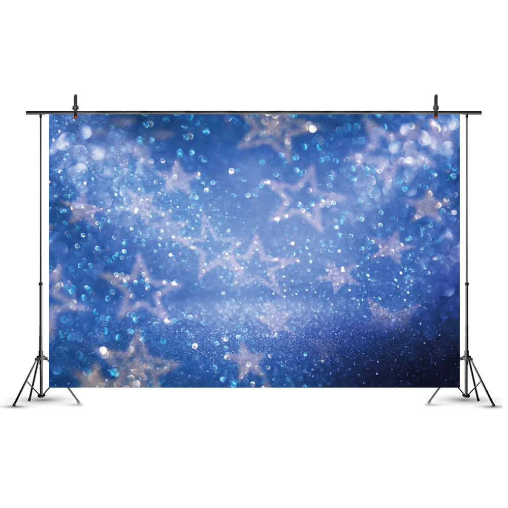 

Silver Stars and Blue Sky Photography Background Photo Booth Studio Decor