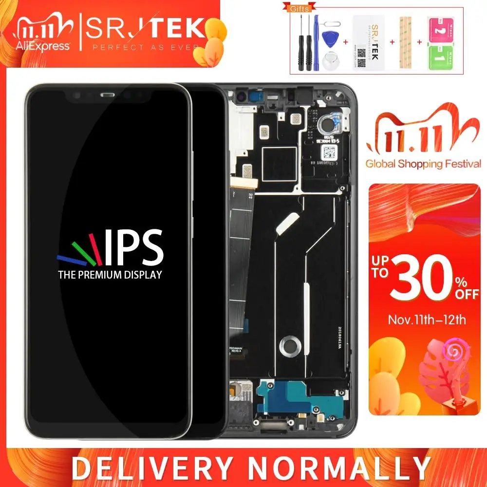 IPS Srjtek для XiaoMi Mi8 сенсорный экран дигитайзер в сборе Mi 8 ЖК дисплей рамка|Экраны