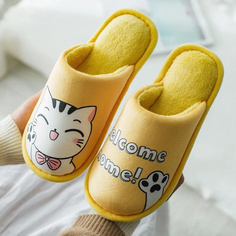 

Women Fluffy Slippers Winter Warm Fur Shoes Men Lovers Cute Cat Soft Sole Home Indoor Bedroom Girl Ladies Plush Zapatillas Mujer