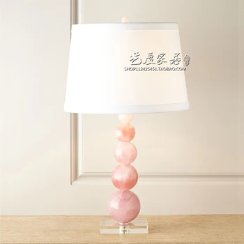 TUDA 36x68cm Pink Crystal Table Lamp Modern Garden Decoration Bedroom Lamp Home Deco Table Lamps Living Room Bedside Lamps