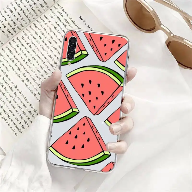 

Summer Fruit Watermelon Lemon Phone Case Transparent Clear For Samsung Galaxy A71 A21s S8 S9 S10 plus note 20 ultra