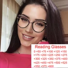 Модные очки для чтения с синим светом, женские очки для компьютера TR90, степень 0  + 6,0, роскошный бренд, модные искусственные очки