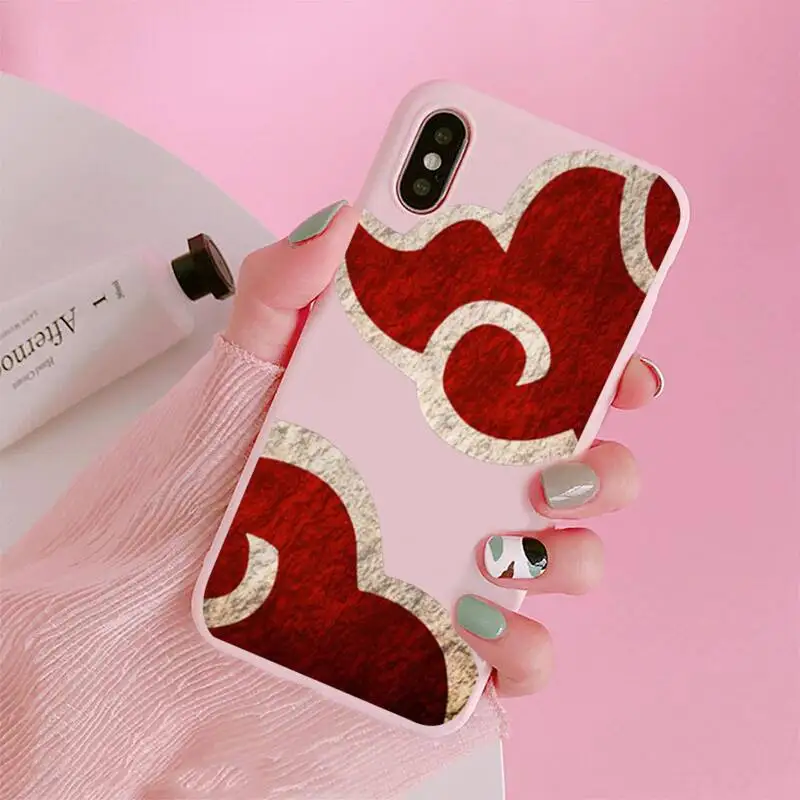 

Naruto logo sign Phone Case Candy Color Pink for iPhone 11 pro XS MAX 8 7 6 6S Plus X 5S SE 2020 XR