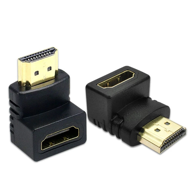 

Convenient HDMI-compatible Right Male to Female Right Angle Adapter 90 270 Degree for PS4 HDTV Projetor Laptop Monito Converter