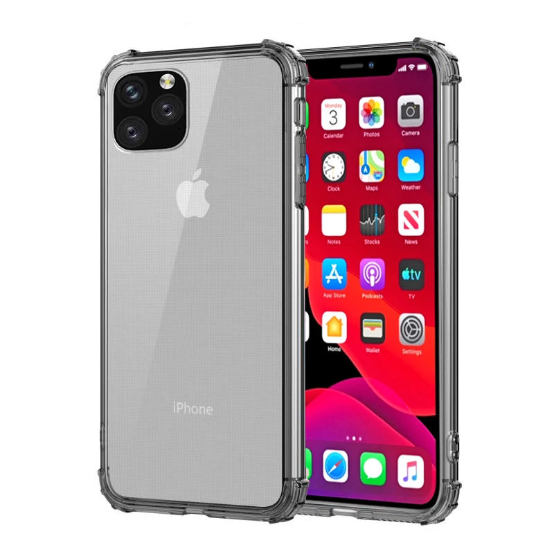 Сверхпрочный защитный чехол для iPhone 11 Pro XS Max X, усиленный силиконовый прозрачный чехол с четырьмя углами для iPhone XR 6 S 7 8 Plus, чехол