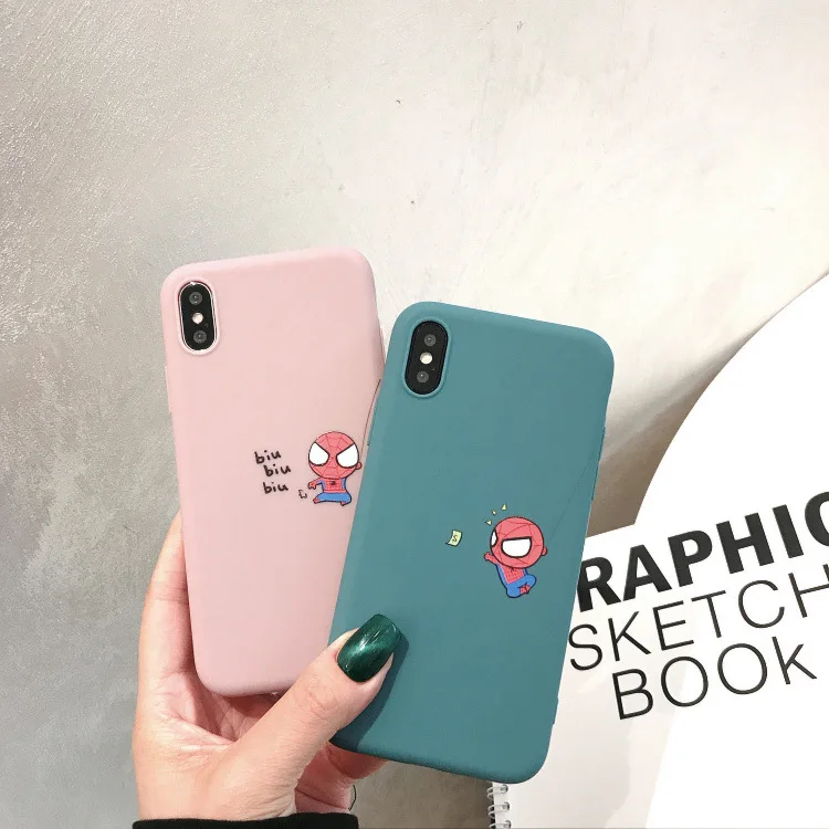 Милый мягкий чехол с человеком-пауком для телефона iphone 7 8 6 6s X S Max XR Plus 7Plus 8plus |