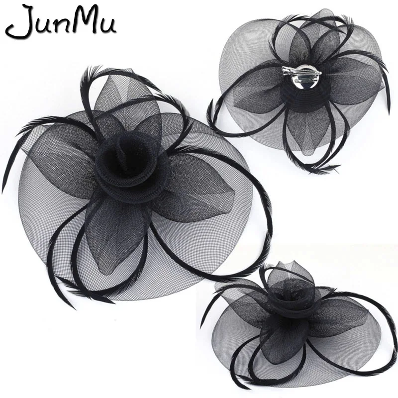 Женская Вуалетка с бантом и перьями модный головной убор ручной работы заколка