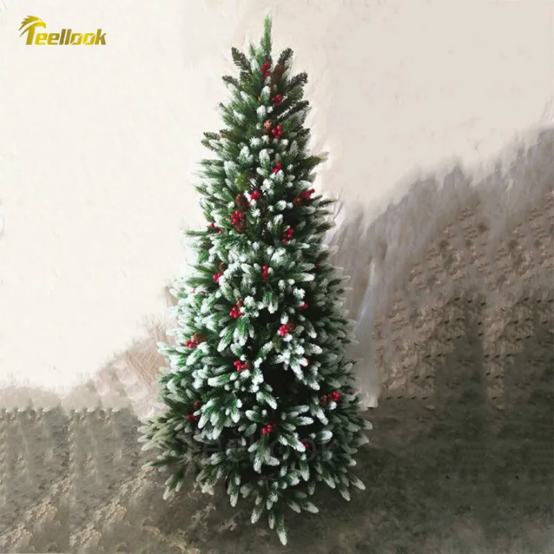 

Teellook 1.2m/3.6m Mixed PE+PVC Luminous Pine Cone Red Christmas Tree Christmas Hotel Shopping Mall Decoration