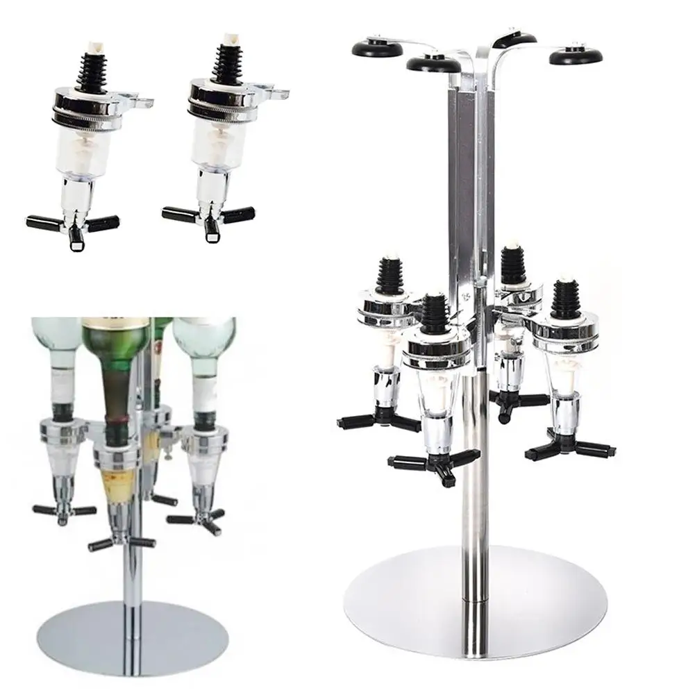 

Wall Mounted Stand Rotary 4 Bottle Wine Beer Dispenser Home Bar Pourer Rack With this product, everyone is their own bartenders