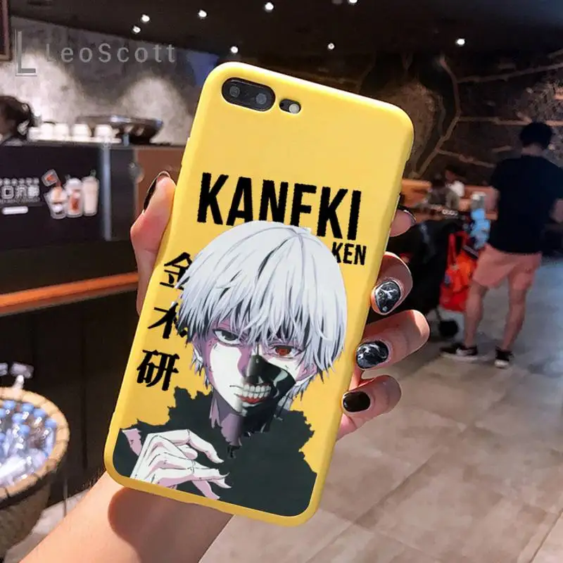 

Tokyo Ghoul Kaneki Ken Anime Phone Case Yellow Candy Color for iPhone 6 7 8 11 12 s mini pro X XS XR MAX Plus