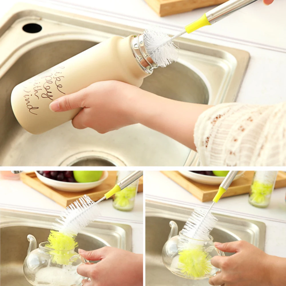 

Bottle Cleaning Brush Brew Long Handle Scrubbing Kitchen Cleaner Household Cleaning Tools Bottle Brush Round Head Long Handle