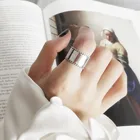 VENTFILLE 925 стерлингового серебра широкий кольца для женская летняя обувь Модные Винтажные браслеты с подвесками Глянцевая простые пары вечерние ювелирные изделия