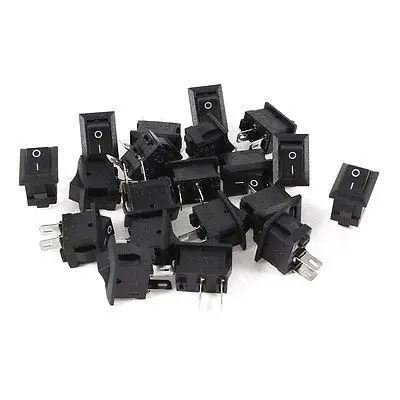 20 шт. AC 250 V/3A 125 V/6A 2 шпильки SPST вкл/выкл защелкивающаяся Панель Крепление кулисный