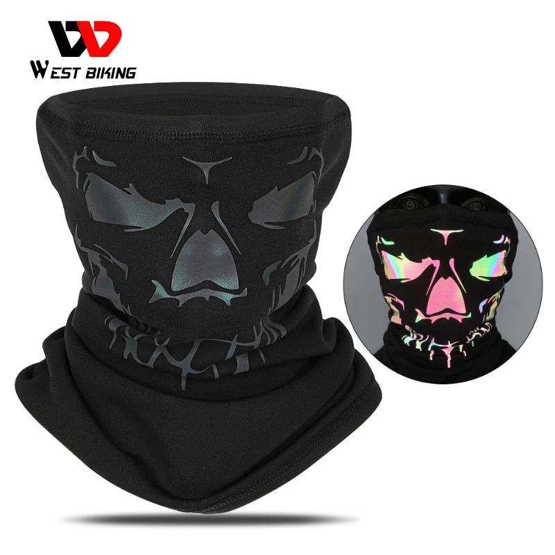 

WEST BIKING Winter Sport Scarf Reflective 3D Print Warm Windproof Face Cover Men Women Bicycle Bandana Outdoor Cycling Headwear