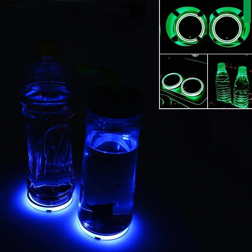 Универсальный светодиодный автомобильный подстаканник RGB светильник коврик