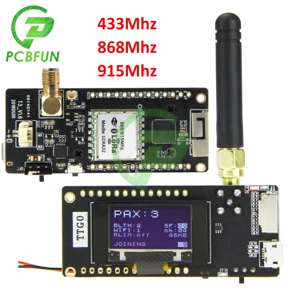 

LoRa32 V2.1 433Mhz 868Mhz 915Mhz ESP32 LoRa OLED 0.96 inch SD Card Bluetooth WIFI Wireless Module ESP-32 SMA IP5306 SPI Interfac