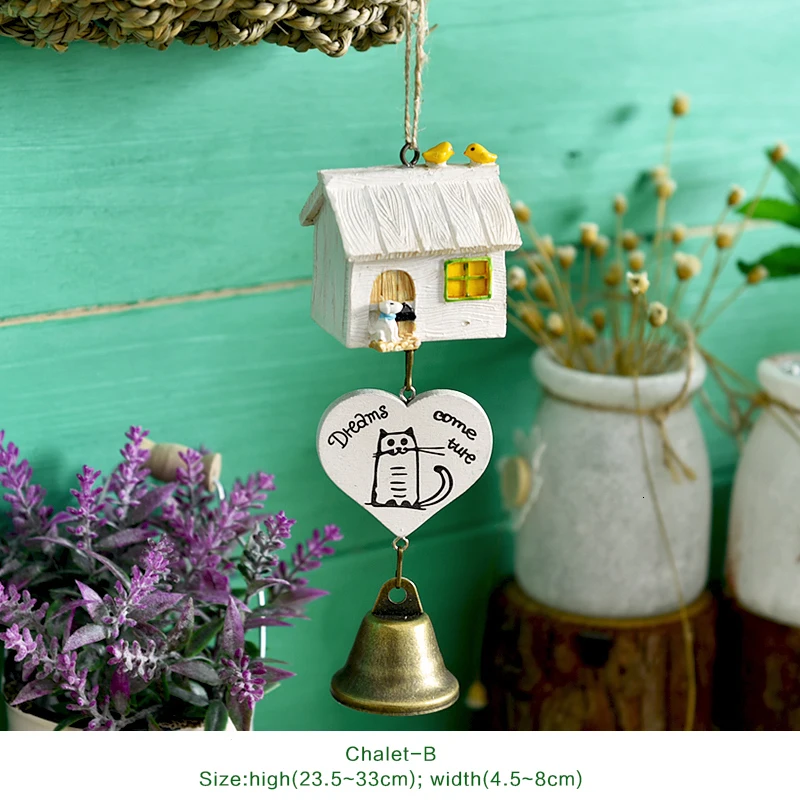 DIY Totoro wind chime, детское украшение для дома, милая Девичья комната, украшение для дома, колокольчик, подвеска, подарок на день рождения, смола, животный колокольчик s