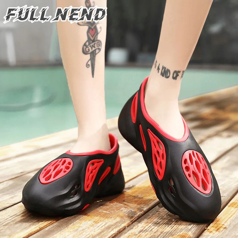 

Шлепанцы мужские с вырезами на платформе, мягкие пляжные сланцы, Эва, Нескользящие, дышащие, для улицы, модные сандалии для дома