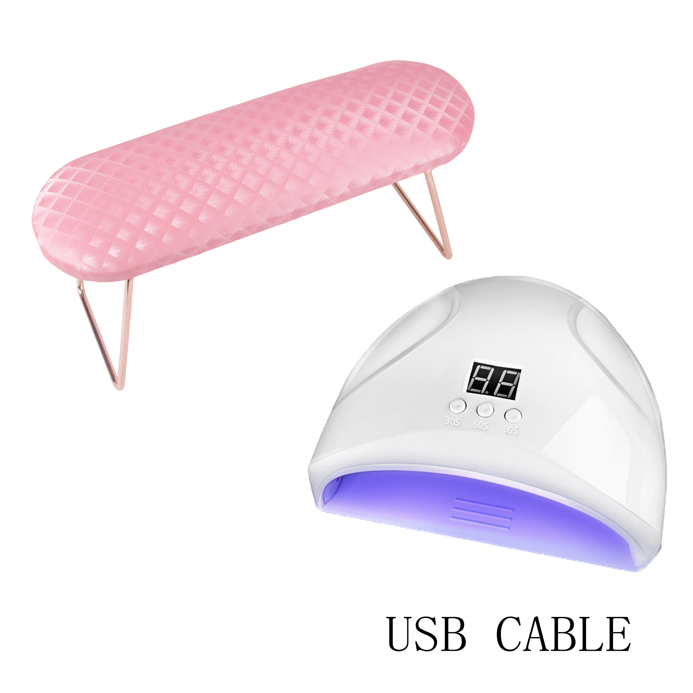 

Hand Pillow Rest For Nail Art Waterproof Leather Support Hand Holder Cushion With Mini-1 Phototherapy Lamp Set Manicure Tools