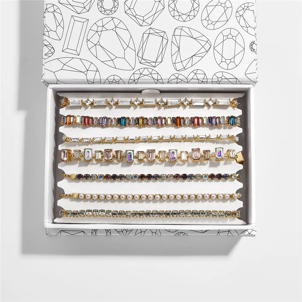 BA 2020 Новый Набор браслетов цепочек с радужными кристаллами для женщин модный