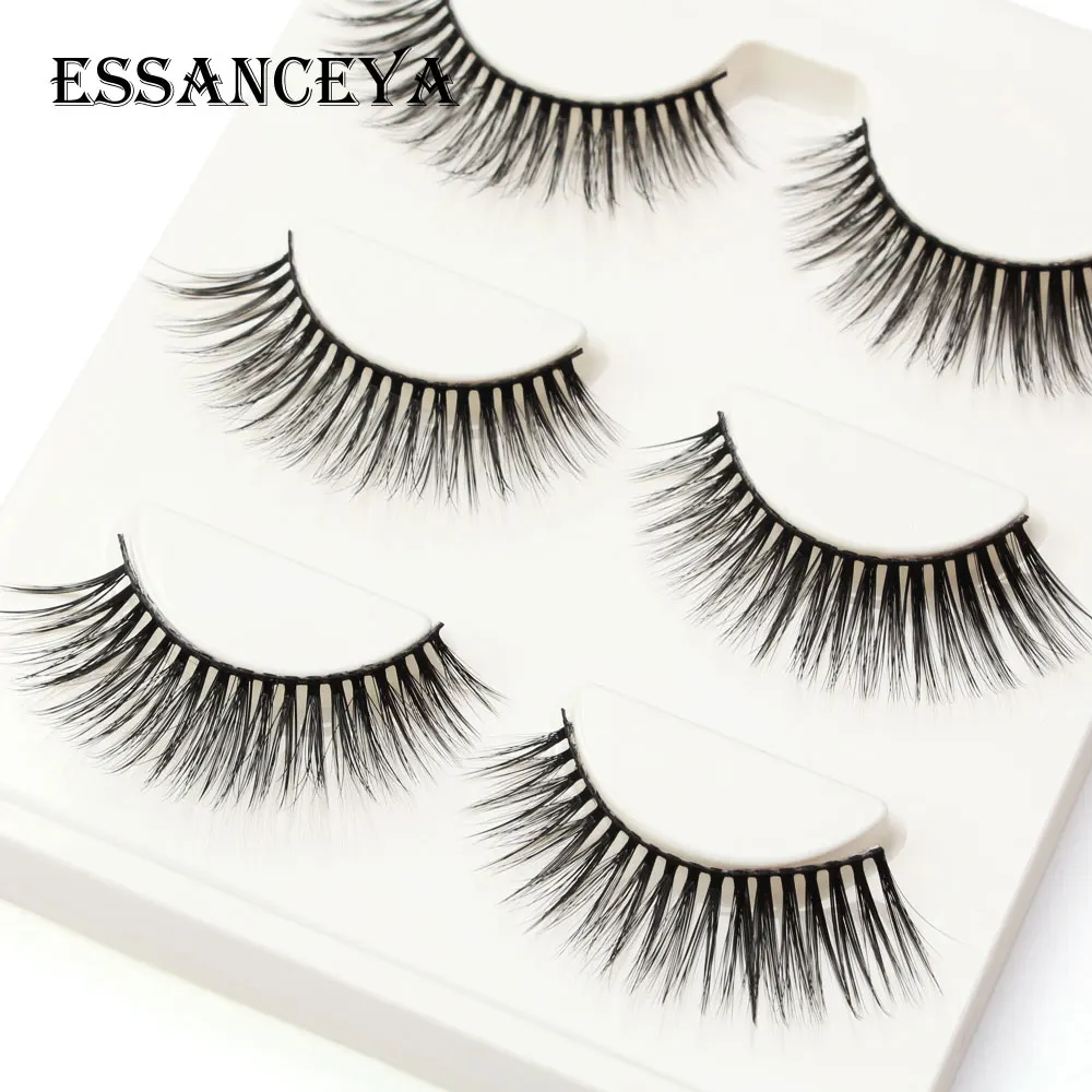 ESSANCEYA 3 пары натуральные накладные ресницы наращивание ресниц Инструмент Maquillage Cilios ресницы искусственные Cilios сексуальные лахсы