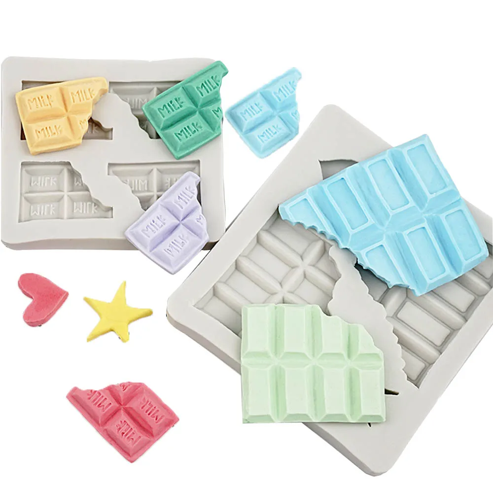 Break шоколадный кирпич звезда сердце помадка силиконовые формы для украшения