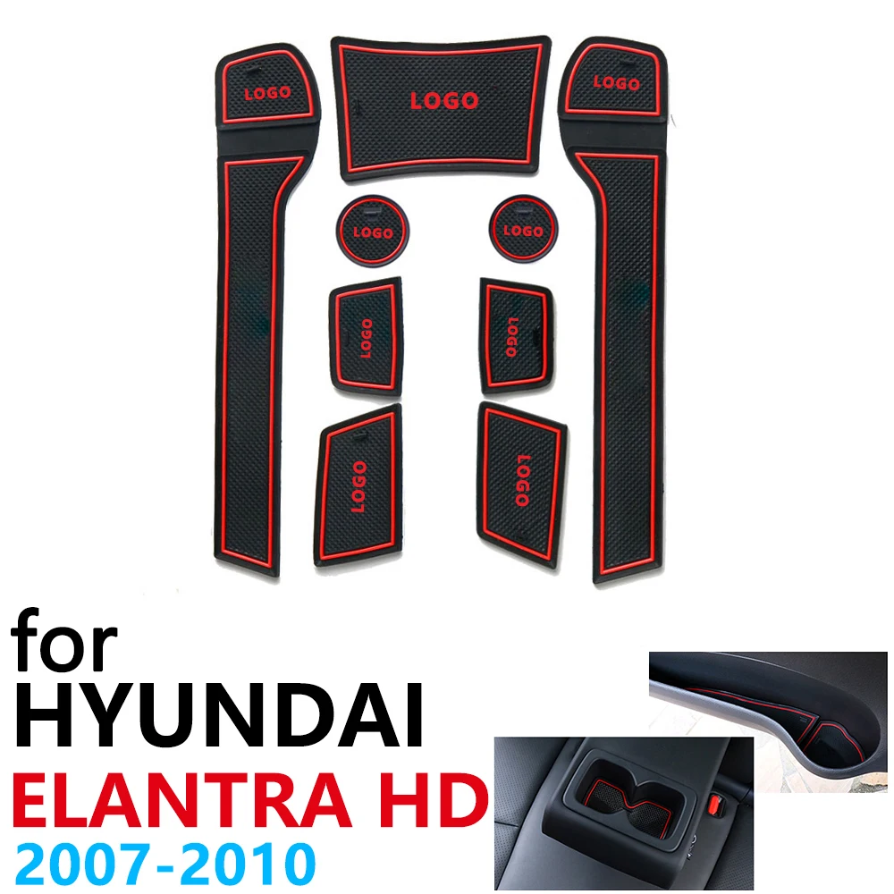 Противоскользящие резиновые чашки подушки двери паз коврик для hyundai Elantra HD 2007~ 2010 2008 2009 аксессуары Автомобильные наклейки коврик для телефона