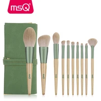msq 10pcs makeup brushes set foundation powder blush eyeshadow concealer eyebrow eye fan make up brush cosmetics beauty tools