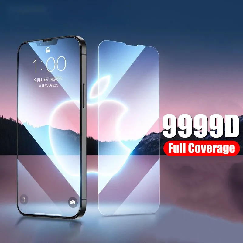 

9999D Full Cover Tempered Glass On The For iPhone 11 12 13 Pro Max Screen Protector For iPhone X XS XR SE 2020 Protective Glass