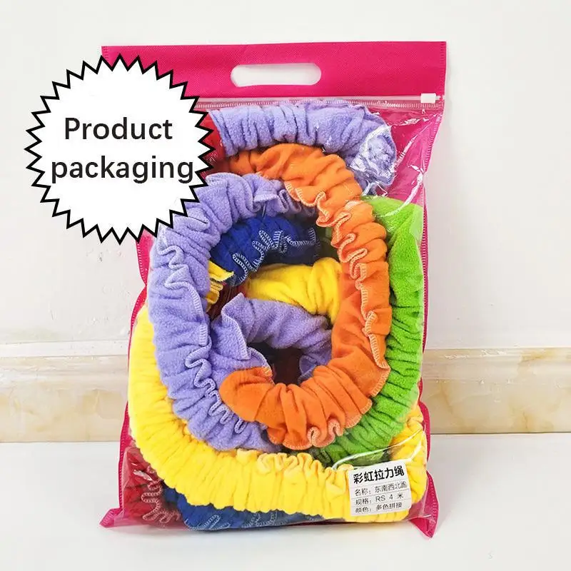 

1.5-10meters Stretchy Band Running Pull Circle Elastic Rainbow Rope Outdoor Team Sports Kindergarten Physical Training Equipment