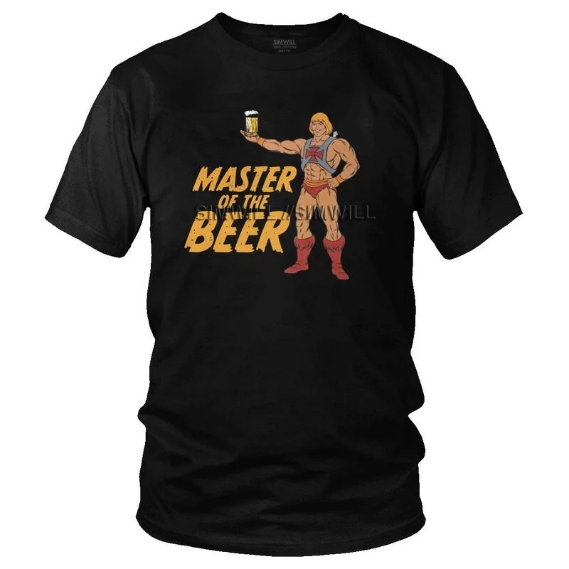 

Футболка мужская хлопковая с коротким рукавом, винтажная Повседневная рубашка He-Man And The Masters Of The Universe Beer