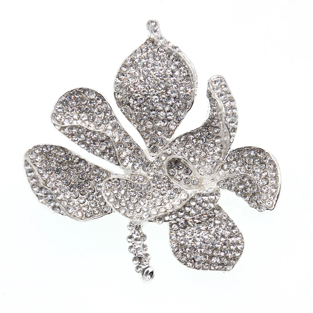 Элегантный цвет-розовое золото/серебро/темно-фиолетовый/фуксия Орхидея цветок